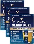 VitaCup Sleep Fuel Instant Tea Packets for Deep REM Sleep, Relax & De-Stress w/Chamomile Tea, Magnesium, Vitamin D3, Coconut Water, Coconut Milk, Potassium, Calming Tea for Full Body Relaxation, 72Ct