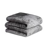 Dreamscene Luxury Faux Fur Mink Fleece Throw Over Sofa Bed Soft Warm Large Blanket for King Size Bed - Charcoal Grey, 200 x 240cm