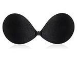 Majurphy Sticky Bra Adhesive Strapless Backless Bras Sticky Bra Cups Stick on Bra Invisible Bra Silicone Adhesive Bra Push Up Bras for Women,Black,D