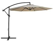 BEYOND SKY Luxury Side Pole Round Shape Outdoor Umbrella (10ft- White) With 15kgs Stand Patio Holder Umbrella-Outdoor/Cantilever/Garden/Balcony