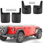 Wocch Mud Flaps Splash Guards Fender Flares Front & Rear Mudflap Mud Guard Compatible with Jeep Wrangler JL 2018 2019 2020 2021 2022 2023 Sahara Sport Sports (Exclude Rubicon)