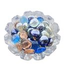 ZEINOO Multicolor Glass Gems Stones/Pebbles for Home & Garden Décor, Aquarium Décor, Vase Filler, Marble & Gravel Planted Substrate (Multi-Color, 450 gm) (Multicolor)