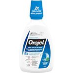 Orajel Antiseptic Oral Pain Rinse – Formulated for Mouth Sores, Cleanses Hard-to-Reach Areas, Dual-Medicated with Hydrogen Peroxide & Menthol, 473mL