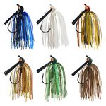 Swim Jigs for Bass Fishing Bass Jigs Football Jig Swim Jigs Fishing Lures Metal Football Jig Head Silicone Skirts Weed Guard Flipping Jigs Multicolor Swimbait Jig Lure for Bass Trout Salmon Fishing