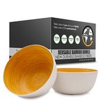 Earth's Dreams 40 Oz Cereal Bowls (Pack of 2) - Organic Dinnerware Set - Reusable Bamboo Printed Melamine Bowls - Dishwasher Safe Serving Bowls For Entertaining - 40 Oz Large Kitchen Bowls