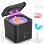 Maymocon Ultrasonic Retainer Cleaner, Ultrasonic Tooth Cleaning Machine for Dentures, 45khz UV Ultrasonic Denture Cleaner with Magnetic Cleaning Basket for Invisalign Aligner Dental Appliances