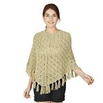 VaishnowHand Modern Design Pullover Poncho for Women Winter wear || Crochet Handmade Woolen Poncho for Women Brown