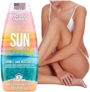 Sun Proverbs by Elegant Sun, Divinely Dark Accelerator (DDA) Bronzer-Free Tanning Lotion, Indoor / Outdoor Ultra Melanin Boosting Blend, Anti-Aging Nourishing Extracts with Tattoo Protection