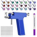 Ear Piercing Tool Kit Nose Navel Lip Peircings Gun Set Professional Body Hole Piercing Machine With Medical Stainless Steel Studs For Salon Home Use