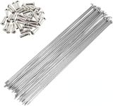 Silver Bike Spokes, 14G J Bend Bicycle Spokes 40Pcs Steel Wheel Spokes with Nipples 80MM-305MM for MTB, Road Bike, Mountain Bike, Folding Bike, Cycling Accessories (280MM)