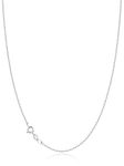 Jewlpire 925 Sterling Silver Chain Necklace for Women, 1mm Sturdy & Shiny Women's Chain Necklaces Cable Chain, 18 Inch