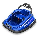 Electric Bumper Car for Kids - 12V Rechargeable Battery Powered Ride On Vehicle for Toddlers w/ 2 Driving Modes, Safety Belt, Remote Control, LED Lights, 360 Degree Spin, Dual Joystick (Blue)
