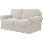 Sofa Cover Stretch Sofa Slipcover 2 Seater with 2 Backrest and 2 Seat Cushion Covers Separate Furniture Protector Loveseat Cover 145-178cm 5 PCS (Beige)