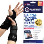 Doctor Developed Carpal Tunnel Wrist Brace - Wrist Support Brace Wrist Cane Straps - Carpal Tunnel Wrist Brace for Sleeping - Wrist Splint for Carpal Tunnel Relief - Medical Device & Handbook (2-Pack)