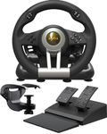 PXN V3 Pro Racing Steering Wheel and Pedals, 180° Steering Wheel with Pedal Board, Paddle Shifters and Vibration Feedback, Game Steering Wheel for PS4, Xbox One, PC, Xbox Series X|S, PS3, Switch -