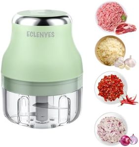 Vegetable Chopper, 100ML Electric Garlic Chopper, Rechargeable Mini Blender, Powerful Small Food Processor, Blender to Vegetable, Wireless Food Cutter for Ginger, Chili, Fruit, Meat, etc（Green）