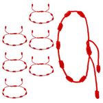 Lusofie 7 Pieces Red Rope Bracelet 7 Knot Red String Bracelet Red Bracelet for Protection Good Luck Bracelet Gift for Women Men Girls