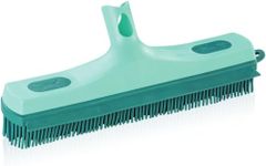 Leifheit Broom Head,Click System Leifheit Rubber Broom, Effective at Removing Pet Hairs, Hygienic Brush Head, Squeegee Blade for Stone Floors, Tiles and Swimming Pool Surrounds, 35 cm wide