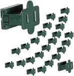 Aniai (25) Pack Vampire Plug, Slip and Slide Plug Add,Extension Cord Ends Male and Female, Replacement Electrical Plug 2 Prong, SPT-1 Wire (spt1 Female, Green)