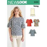 New Look Pattern 6434A Misses' Tops with Fabric Variations, Paper, 22x15x1 cm