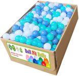 Kids Ball Pit Balls 1000 Count, 2.2inch Children Crush Proproof Plastic Balls for Ball Pit with 3 Bright Colors, Safe and Non-Toxic, BPA Free, Baby Toddler Pit Balls with Storage Net Bag (Blue)