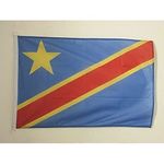 Democratic Republic of the Congo Flag 2' x 3' for outdoor - Congolese flags 90 x 60 cm - Banner 2x3 ft Knitted Polyester with rings - Drapeau République Démocratique du Congo AZ FLAG