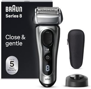 Braun Series 8 8517s Rasoir Électrique Pour Homme, 4 Éléments De Rasage, Tondeuse De Précision Intégrée, Base De Recharge, Étanche, 60 Min D’Autonomie, Fabriqué En Allemagne, Argent