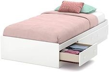 South Shore 39'' Little Smileys Mates Bed with 3 Drawers, Twin, Pure White