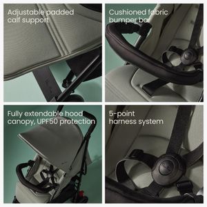 Silver Cross Pop 2 Stroller – Lightweight Sage Green Pushchair