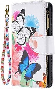 LEMORRY Zip-Wallet Case for Nokia G20, Phone Case for Nokia G20 Leather Flip Cover Pouch, with 9 Card Slots & Money Pocket, Media Stand & Hand Strap, Painted 4