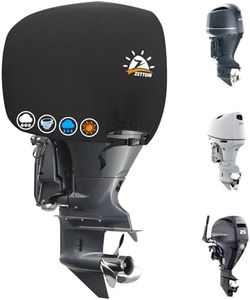 Zettum Outboard Motor Cover, 600D Boat Motor Cover Waterproof & Heavy Duty, Fade-Resistant Boat Engine Cover - Fit for Motor 225-300 HP, Black