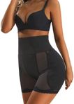 COAIMANEY Hip Butt Padded Shapewear for Women, High Waisted Butt Lifter Tummy Control Shapewear, Body Shaper Panty with Pads, Tk-01#-black, Large