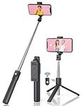 FAPPEN Selfie Stick, 4 in 1 Extendable Bluetooth Selfie Stick Tripod with Detachable Wireless Remote, Selfie Stick for iPhone 15,14 13 12 11/Sumsung