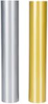BELLE VOUS Permanent Adhesive Vinyl Rolls (2 Pack) - 4.5m/14.7ft - Silver/Gold Metallic Roll for Window & Home Decor - Cutting Machine Compatible