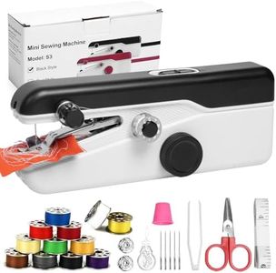 Handheld Sewing Machine, Mini Portable Electric Stitcher for Quick Repairs, 2-Speed, Battery/USB Powered, Home & Travel Clothes Mending Kit with Accessories, Beginner-Friendly