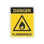 Anne Print Solutions® Danger Flammable Sticker Self Adhesive Vinyl Pack of 8 Pcs Size 4.25 Inch* X 5.5 Inch* Multicolour