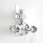 Milano Elizabeth - Traditional Exposed Twin Thermostatic Mixer Shower Valve - Chrome White