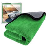 Airlab 90x60cm XXL Extra Large Thick Microfibre Car Drying Towel, Dual - Sided Car Care Microfibre Cloths, Ultra Absorbent Super Soft Lint Free Wash Cloth for Auto Detailing Polishing Washing Cleaning