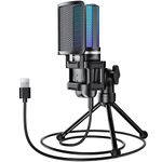 TONOR TC777 Pro Gaming USB Microphone for PC, RGB Condenser Computer Mic with Tripod Stand, Quick Mute, Gain Control, for Gaming, Streaming, Podcasting, Recording, Cardioid Mic Kit for Laptop/PS4/PS5