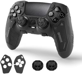 GesTac Tactical PS5 Edge Controller Skin Set, Anti-Slip Silicone Protective Cover Skin Case Compatible with PS5 Edge Wireless Controller with 2 Thumb Grip Caps - Ghost Gray