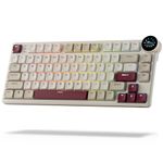 RK ROYAL KLUDGE N80 Low-Profile Mechanical Keyboard w/Smart Display Screen & Knob, Top Mount 75% Wireless Keyboard BT/2.4G/USB-C, Software Support, Massive Battery,80 Keys, Soft Tactile Brown Switches