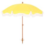 HERA'S PALACE 7ft Heavy Duty Beach Umbrella with Sand Anchor, Fringe Umbrella for Sand, UV 50+, Patio Umbrella with Tilt Pole for Garden Pool Backyard
