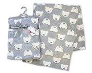 Baby Blanket for Newborn 75x100cm Unisex Soft Fleece Blanket Wrap Pram Cot Crib Moses Basket - Panda Grey Baby Blanket