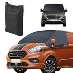 Front Windscreen Wrap Cover Fit for Ford Transit Custom MPV 2012-2024, 600D Waterproof Front Window Sunshades Windshield Snow Cover Blind Blocking Screen Protector External Blackout Screen