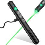 NinjajoyOX Rechargeable Presentation Clicker for Green Light Pointer, Wireless Presenter for Powerpoint Presentations, Plug & Play Compatible with Laptop, Computer, Mac