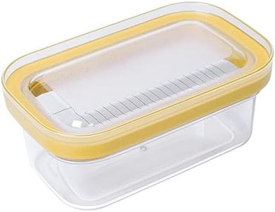 Butter Dish with Lid Butter Stick Slicer Cutter Cheese Storage Box with Stainless Steel Wire Airtight Butter Keeper Removable Butter Tray Container Transparent Butter Cases Good Sealing Cutting Jar