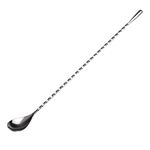 Bridge2shopping Teardrop Twisted Design Japanese Style Long Handle Silver Stirring Bar Spoon, 30 CM