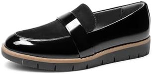 DREAM PAIRS Women's Loafers, Slip-On Business Casual Work Shoes,Size 11,Black-Pat,DWUMLS2506