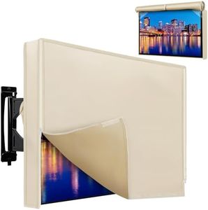 Outdoor TV Cover 52 to 55 Inch Weatherproof, Waterproof Outside TV Covers Heavy Duty 600D Oxford TV Covers Outdoor TV Screen Protectors Shield with Zippers and Velcro for Flat Screen Outdoor TVs