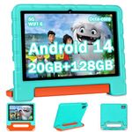 2024 Newest Kids Tablet 10 inch Android 14 Tablets for Kids Octa-Core, 20GB+128GB (TF 1TB), Tablet with Shockproof, 2.4G+5G WiFi 6, Parental Control, Face Unlocked,Split-Screen (Green)